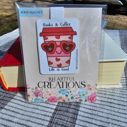 Coffee & Books Magnetic Bookmarks
