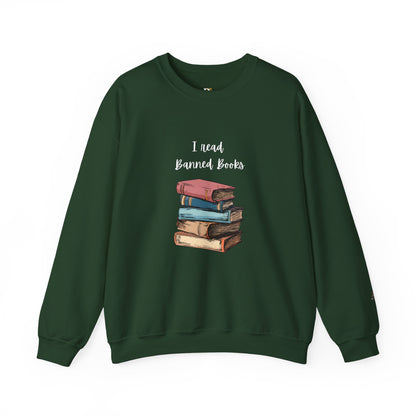 “I Read Banned Books” Unisex Crewneck Sweatshirt (More Colors)