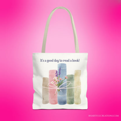 Book Lover Tote Bag, Floral Reading Bag, Cute Literary Gift for Readers
