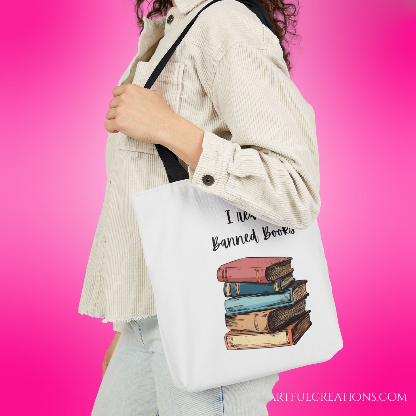 I read Banned Books Canvas Tote Bag, 5-Color Straps