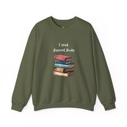 “I Read Banned Books” Unisex Crewneck Sweatshirt (More Colors)