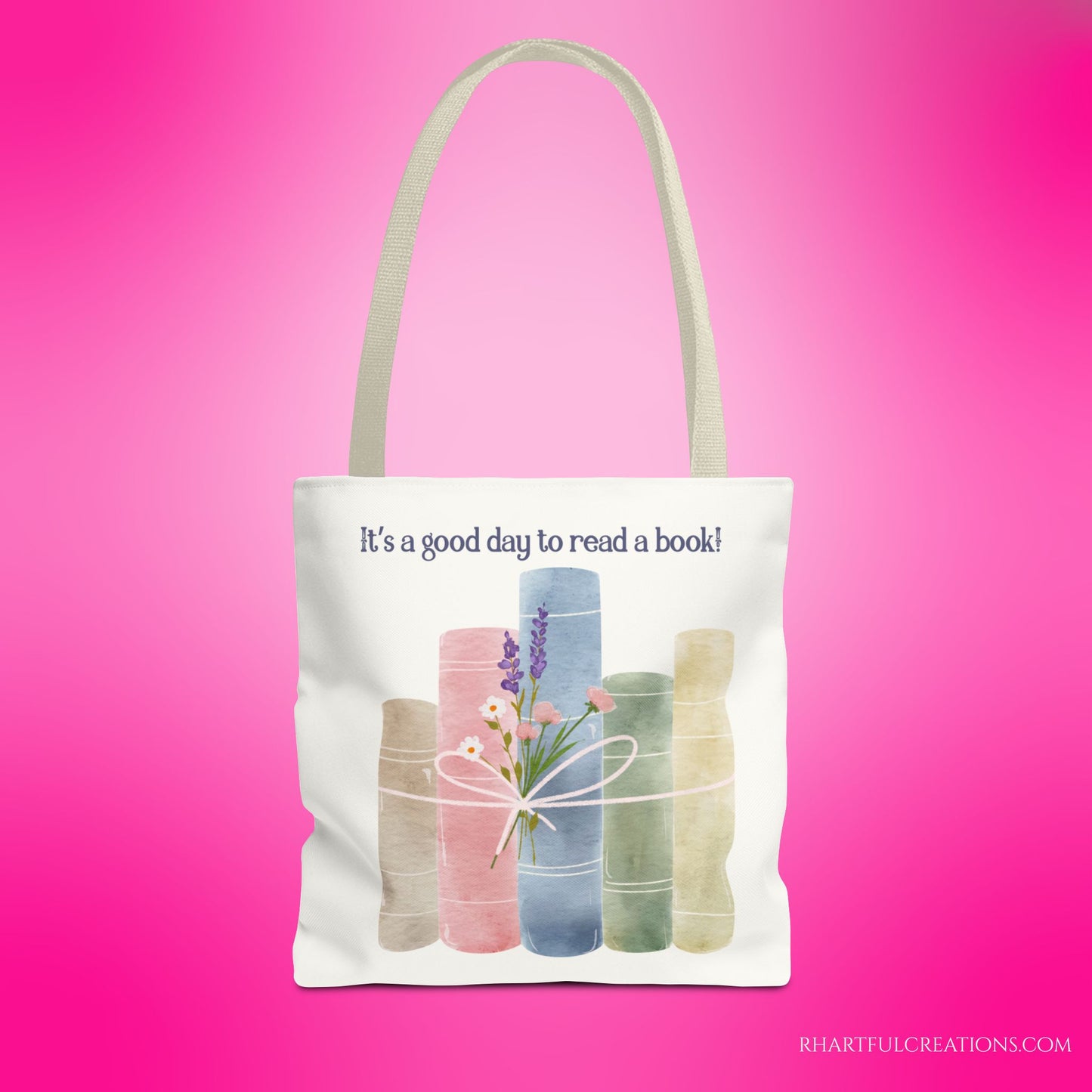 Book Lover Tote Bag, Floral Reading Bag, Cute Literary Gift for Readers