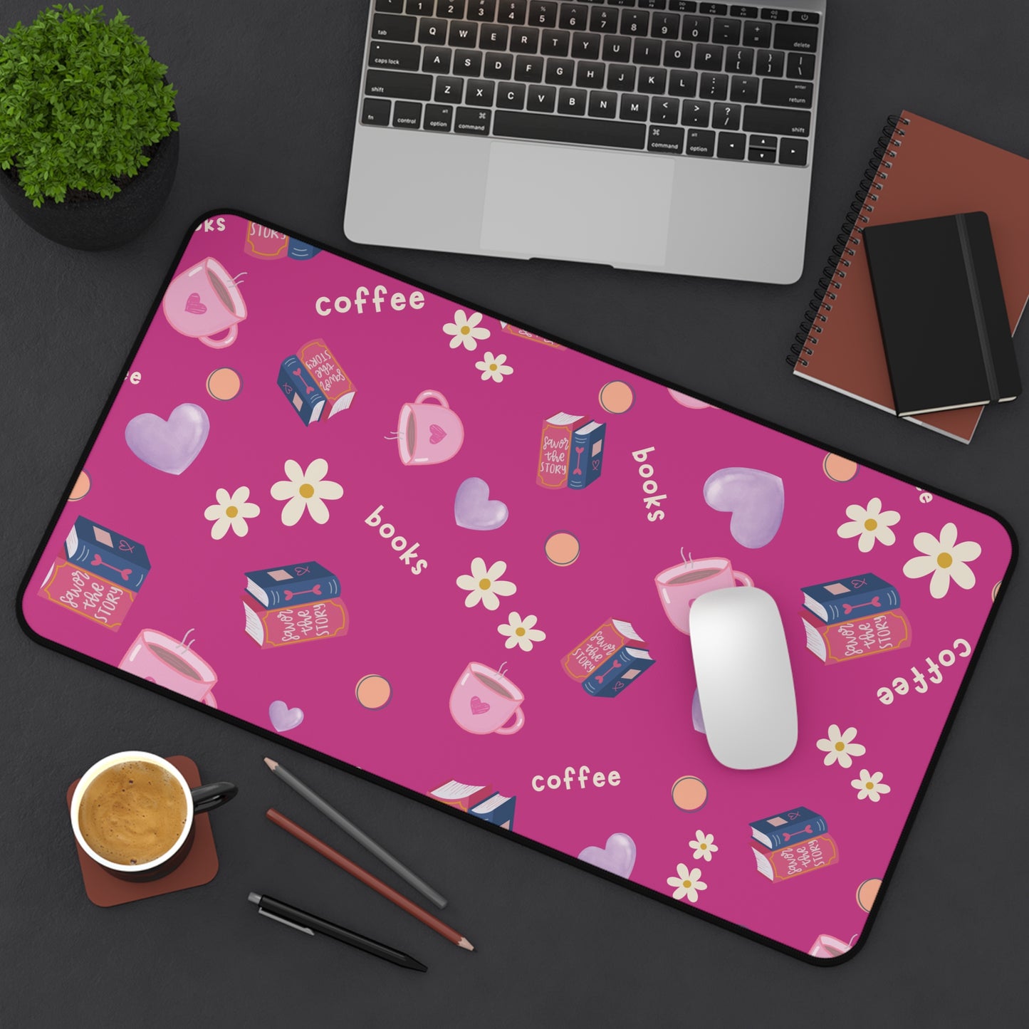 Books & Coffee, Mouse Pad/ Desk Mat