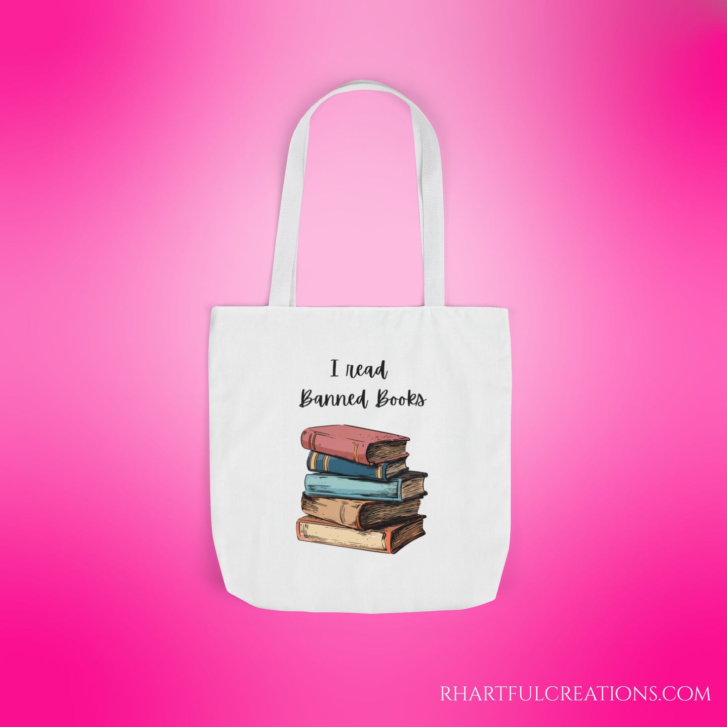 I read Banned Books Canvas Tote Bag, 5-Color Straps