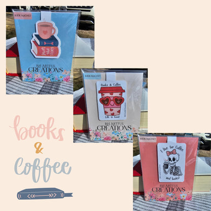 Coffee & Books Magnetic Bookmarks