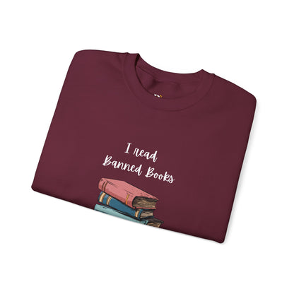 “I Read Banned Books” Unisex Crewneck Sweatshirt (More Colors)
