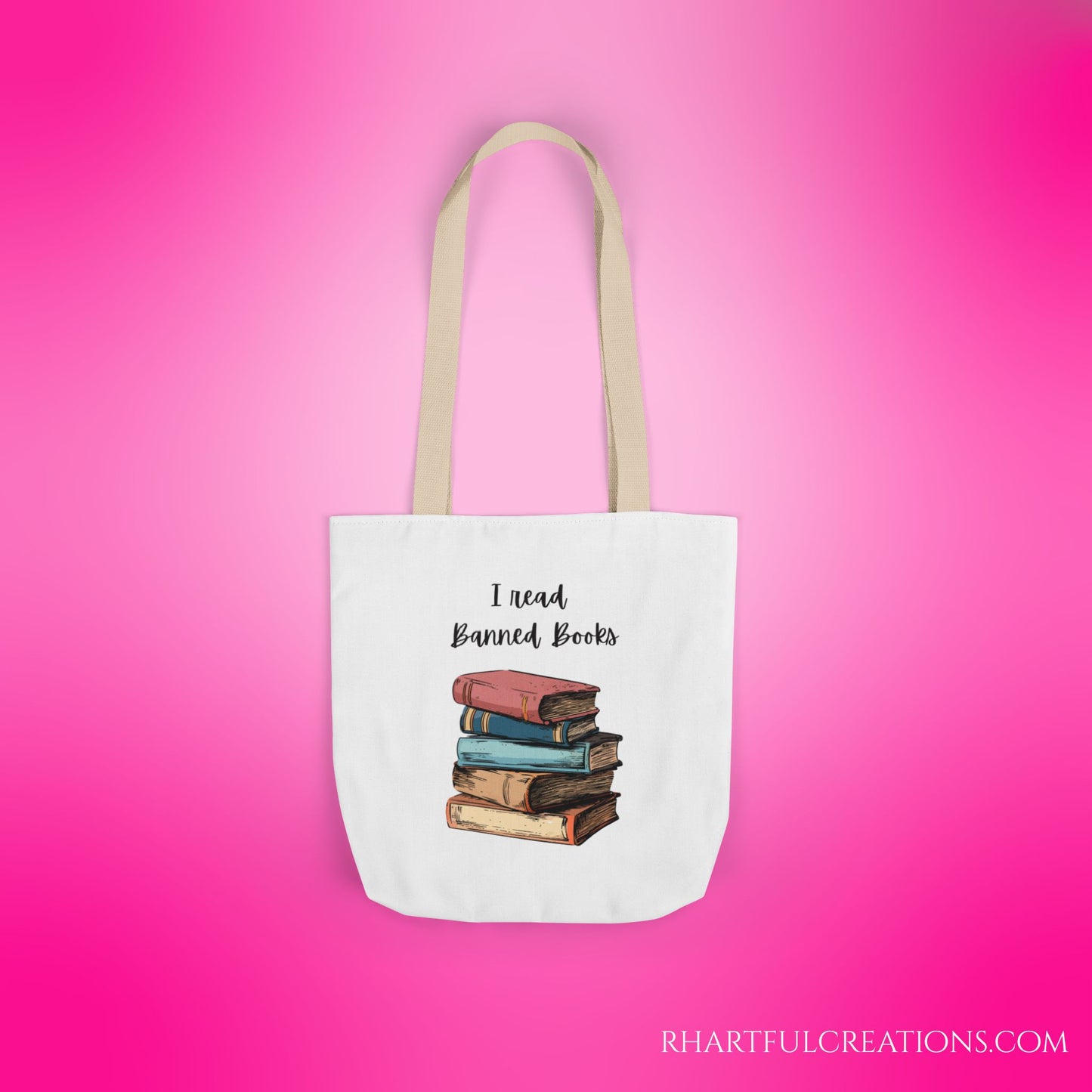 I read Banned Books Canvas Tote Bag, 5-Color Straps