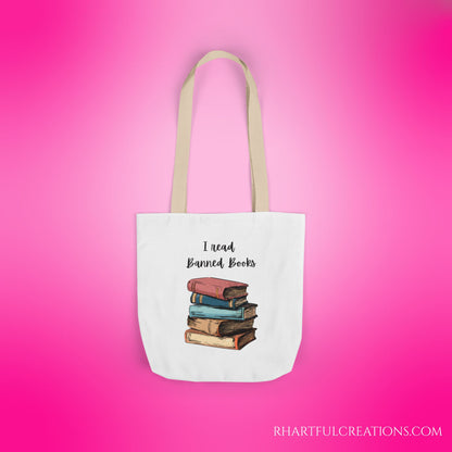 I read Banned Books Canvas Tote Bag, 5-Color Straps