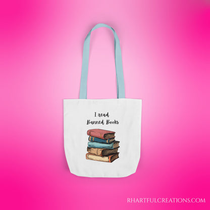 I read Banned Books Canvas Tote Bag, 5-Color Straps