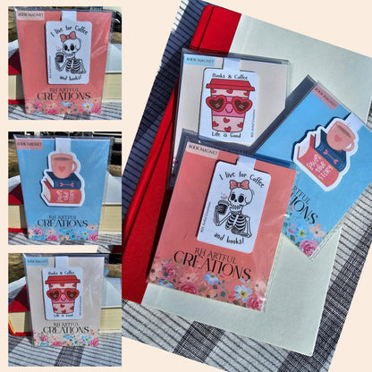 Coffee & Books Magnetic Bookmarks