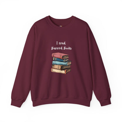 “I Read Banned Books” Unisex Crewneck Sweatshirt (More Colors)