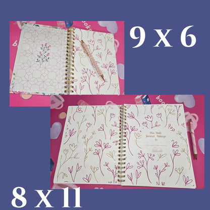 Watercolor Flowers, Book Journal (Hard or Soft Cover)