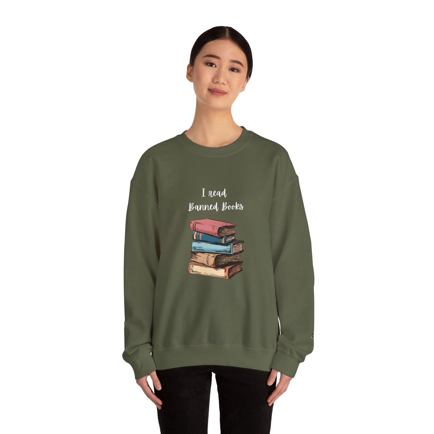 “I Read Banned Books” Unisex Crewneck Sweatshirt (More Colors)