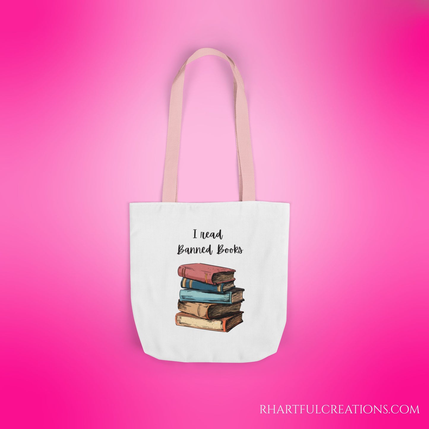 I read Banned Books Canvas Tote Bag, 5-Color Straps