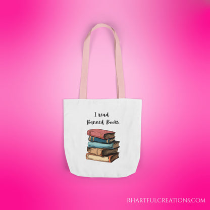 I read Banned Books Canvas Tote Bag, 5-Color Straps