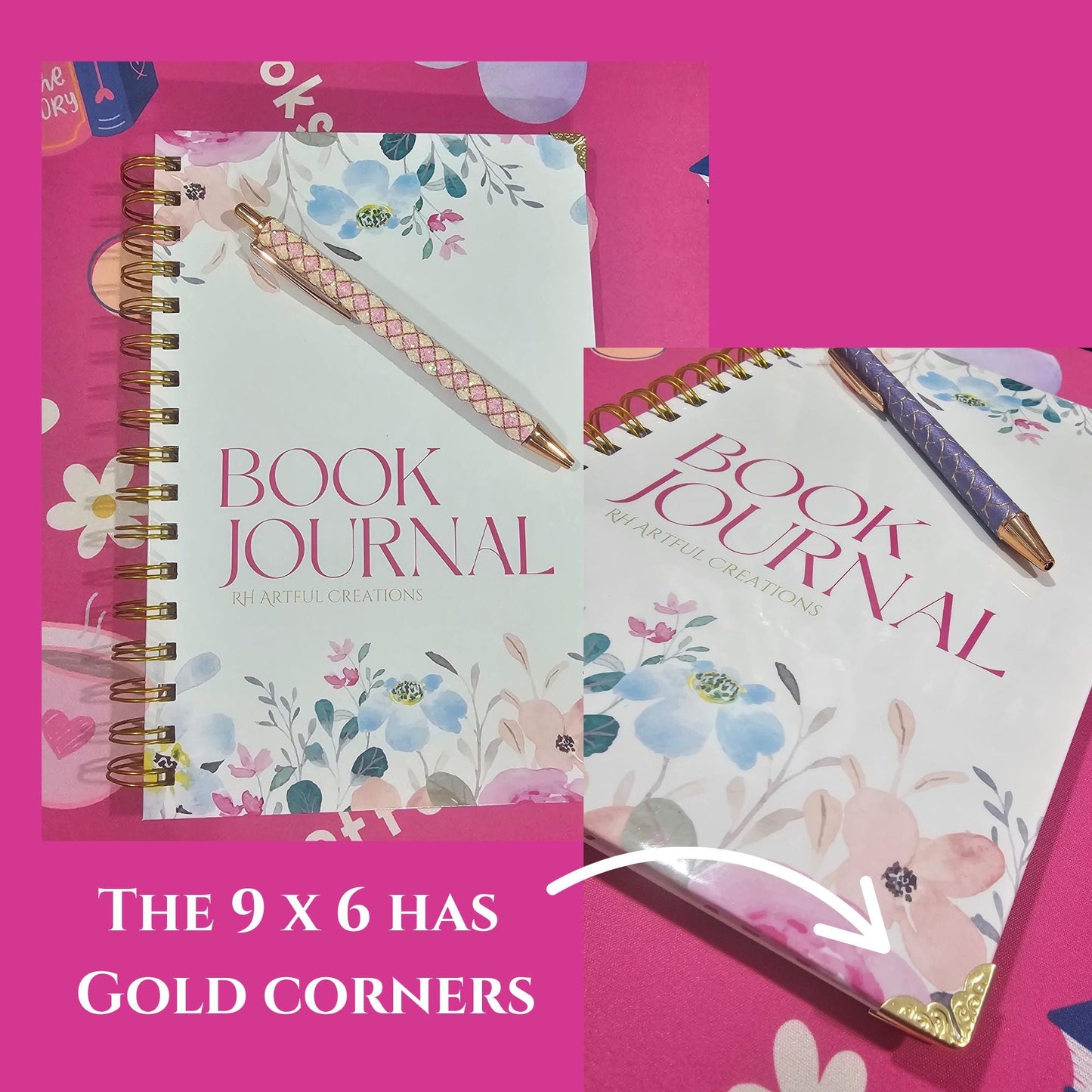 Watercolor Flowers, Book Journal (Hard or Soft Cover)