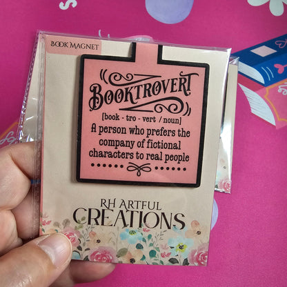 Booktrovert Magnetic Bookmark,Funny Book Lover Gift | RH Artful Creations