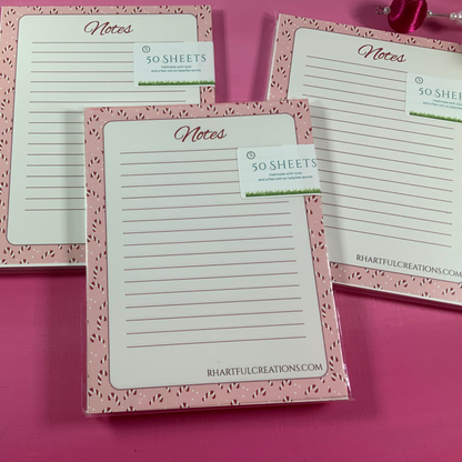 Candy-cane Lane Christmas Notepad | Handmade Lined Holiday Memo Pad