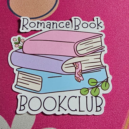 Romance Book Club Sticker – Cute Book Stack Vinyl Sticker for Book Lovers, Romance Readers, Book Club Gifts, Handmade by RH Artful Creations