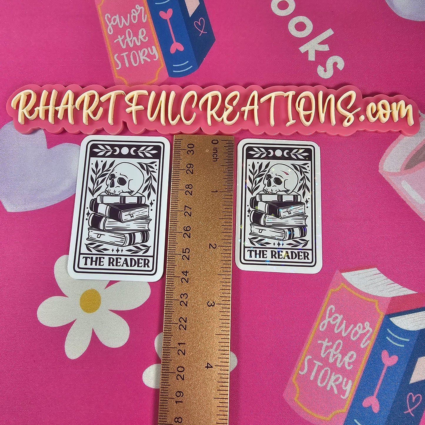 The Reader Gothic Book Lover Sticker | Handmade Dark Academia Vinyl Art for Readers