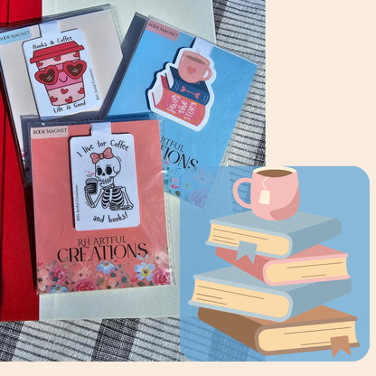 Coffee & Books Magnetic Bookmarks