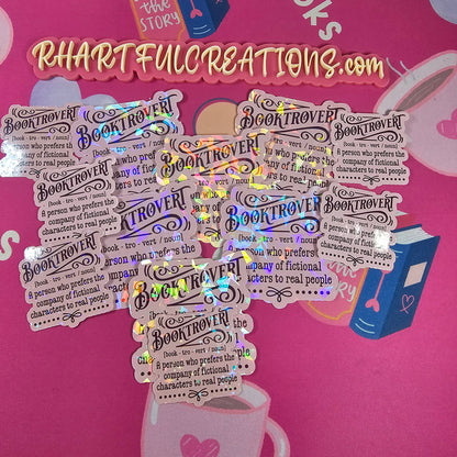 Stickers with text on a pink background with cartoon illustrations